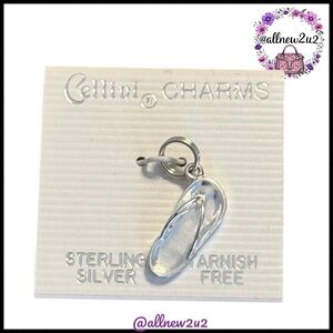 •New Cellini Sterling Silver Flip Flop Charm Pendant